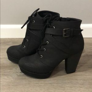 Material Girl combat boot heel